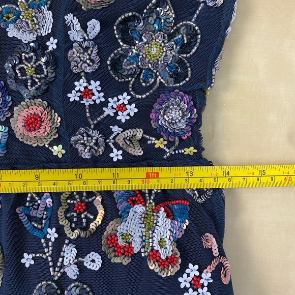 Needle & Thread Butterfly Garden Ruffle‎ Trimmed Embellished Tulle Dress Navy 6 - Picture 5 of 16